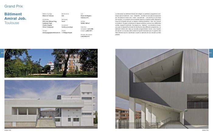 Amiral JOB – Prix Architecture Midi-Pyrénées Année 2011 : 06 EDITION
